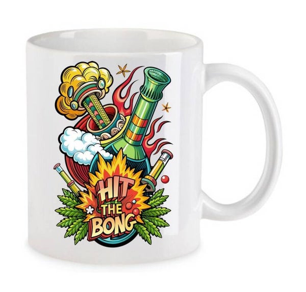 Tasse Weed Cannabis Psychodelic Weiß mit Druck (Siehe Foto) TFBW233
