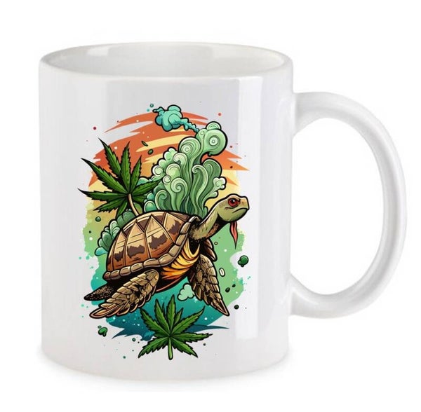 Tasse Weed Cannabis Psychodelic Weiß mit Druck (Siehe Foto) TFBW235