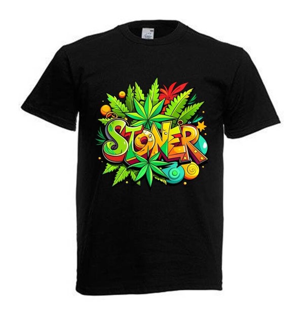 Tshirt Unisex mit Coolen Druck Weed Ganja Hanf Cannabis Psychedelic (Größe & Farbe auswählen) TSFBW236