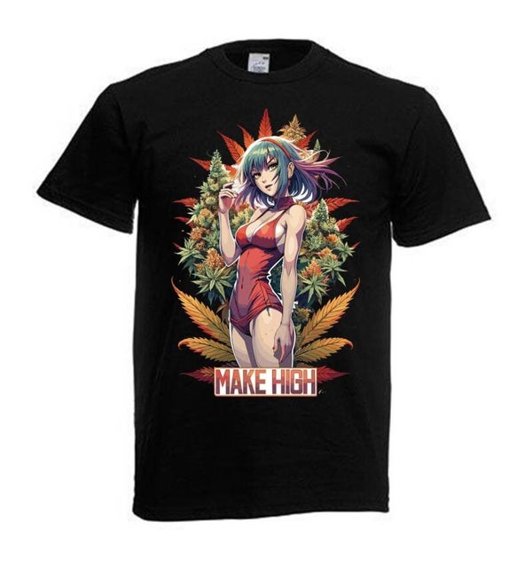 Tshirt Unisex mit Coolen Druck Weed Ganja Hanf Cannabis Psychedelic (Größe & Farbe auswählen) TSFBW237