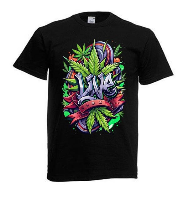 Tshirt Unisex mit Coolen Druck Weed Ganja Hanf Cannabis Psychedelic (Größe & Farbe auswählen) TSFBW238