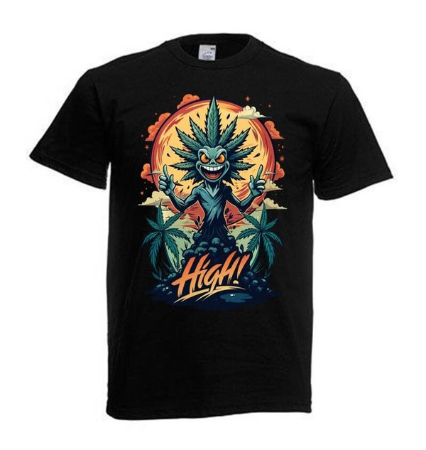 Tshirt Unisex mit Coolen Druck Weed Ganja Hanf Cannabis Psychedelic (Größe & Farbe auswählen) TSFBW240