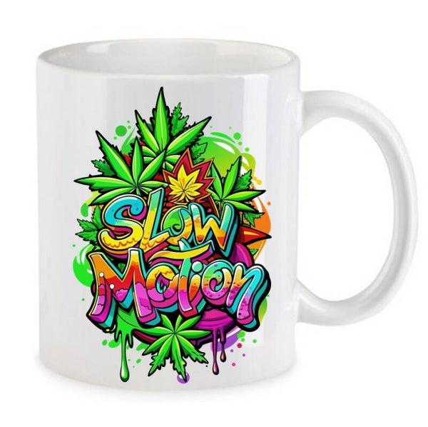 Tasse Weed Cannabis Psychodelic Weiß mit Druck (Siehe Foto) TFBW241