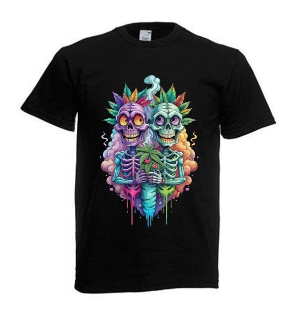 Tshirt Unisex mit Coolen Druck Weed Ganja Hanf Cannabis Psychedelic (Größe & Farbe auswählen) TSFBW242