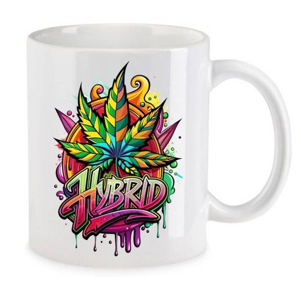 Tasse Weed Cannabis Psychodelic Weiß mit Druck (Siehe Foto) TFBW248