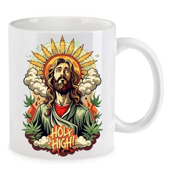 Tasse Weed Cannabis Psychodelic Weiß mit Druck (Siehe Foto) TFBW249