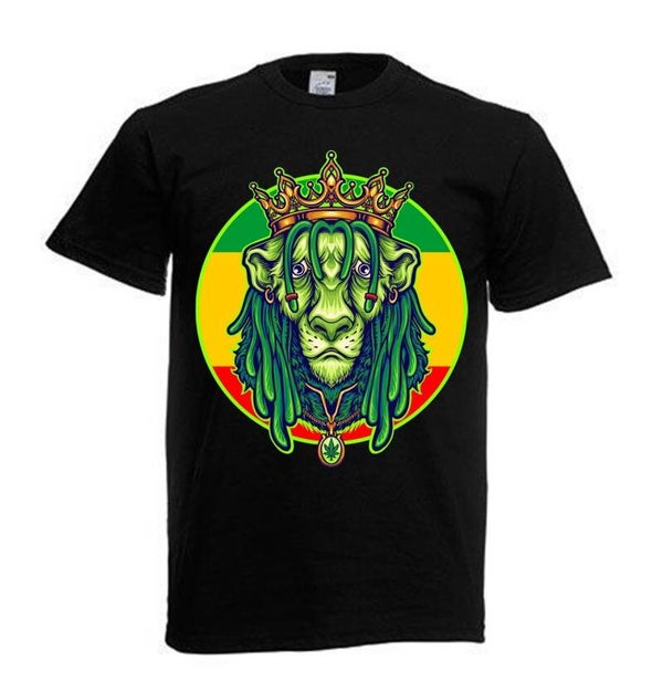 Tshirt Unisex mit Coolen Druck Weed Ganja Hanf Cannabis Psychedelic (Größe & Farbe auswählen) TSFBW25