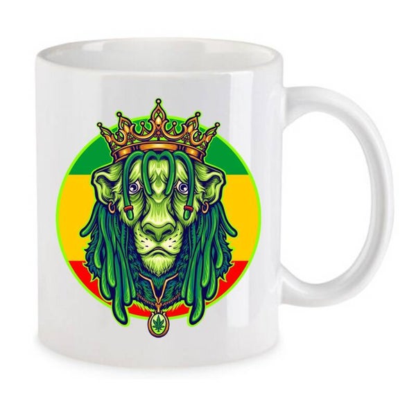 Tasse Weed Cannabis Psychodelic Weiß mit Druck (Siehe Foto) TFBW25