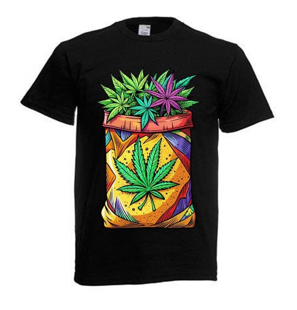 Tshirt Unisex mit Coolen Druck Weed Ganja Hanf Cannabis Psychedelic (Größe & Farbe auswählen) TSFBW251