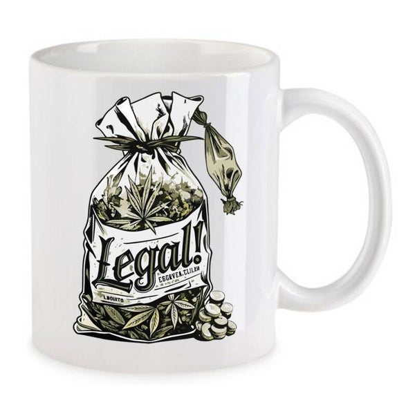 Tasse Weed Cannabis Psychodelic Weiß mit Druck (Siehe Foto) TFBW252