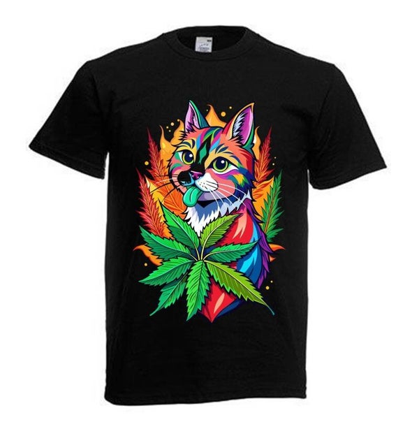 Tshirt Unisex mit Coolen Druck Weed Ganja Hanf Cannabis Psychedelic (Größe & Farbe auswählen) TSFBW253