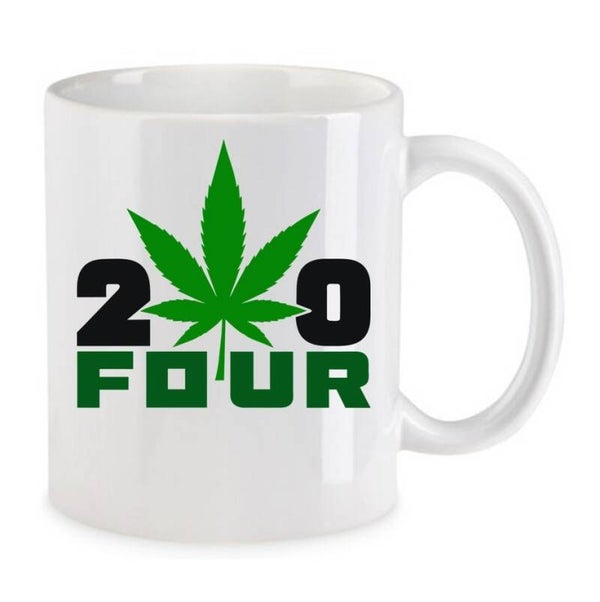 Tasse Weed Cannabis Psychodelic Weiß mit Druck (Siehe Foto) TFBW255