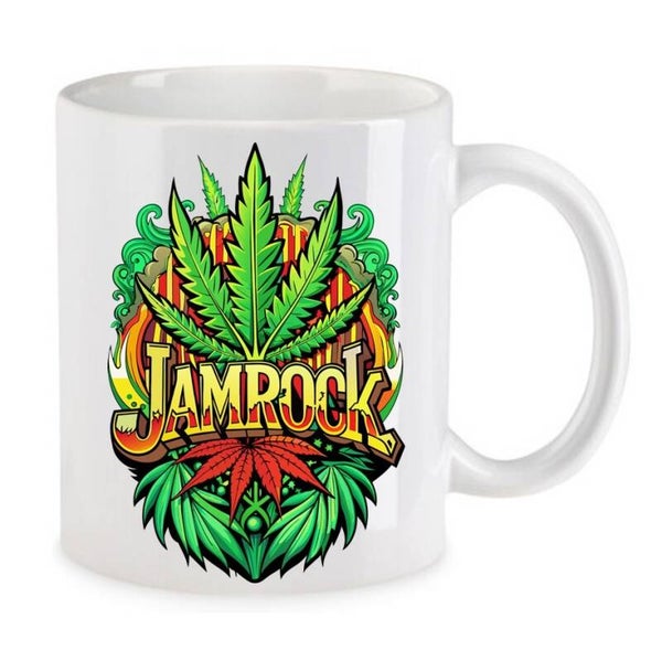 Tasse Weed Cannabis Psychodelic Weiß mit Druck (Siehe Foto) TFBW257