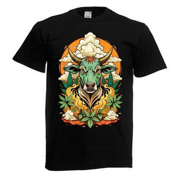 Tshirt Unisex mit Coolen Druck Weed Ganja Hanf Cannabis Psychedelic (Größe & Farbe auswählen) TSFBW258
