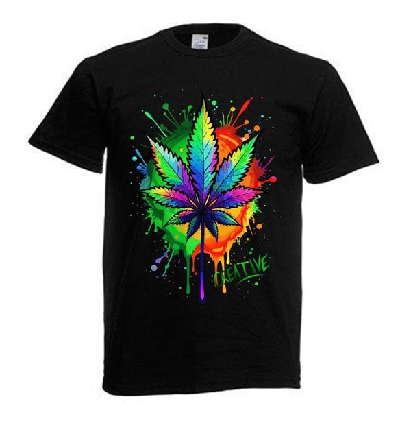 Tshirt Unisex mit Coolen Druck Weed Ganja Hanf Cannabis Psychedelic (Größe & Farbe auswählen) TSFBW259