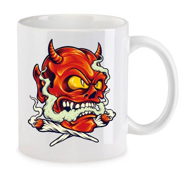 Tasse Weed Cannabis Psychodelic Weiß mit Druck (Siehe Foto) TFBW26