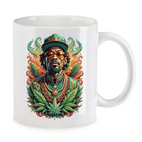 Tasse Weed Cannabis Psychodelic Weiß mit Druck (Siehe Foto) TFBW260