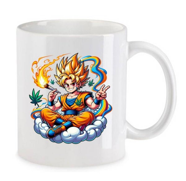 Tasse Weed Cannabis Psychodelic Weiß mit Druck (Siehe Foto) TFBW273