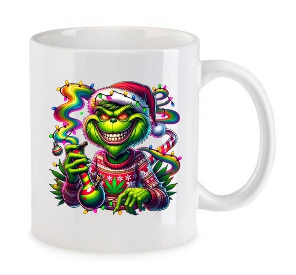 Tasse Weed Cannabis Psychodelic Weiß mit Druck (Siehe Foto) TFBW274