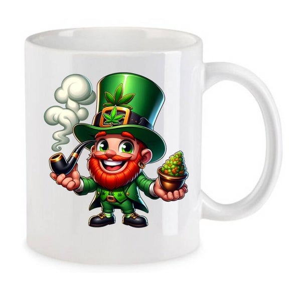 Tasse Weed Cannabis Psychodelic Weiß mit Druck (Siehe Foto) TFBW276