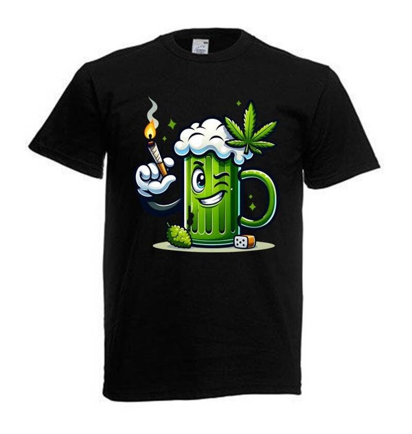 Tshirt Unisex mit Coolen Druck Weed Ganja Hanf Cannabis Psychedelic (Größe & Farbe auswählen) TSFBW277