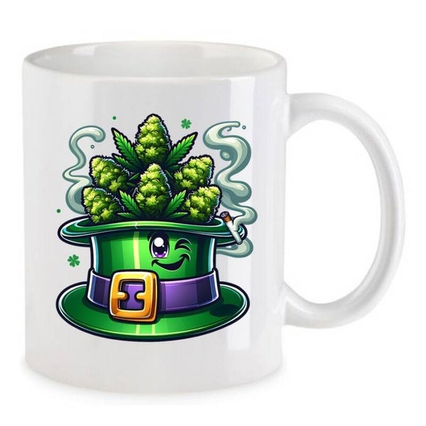 Tasse Weed Cannabis Psychodelic Weiß mit Druck (Siehe Foto) TFBW280