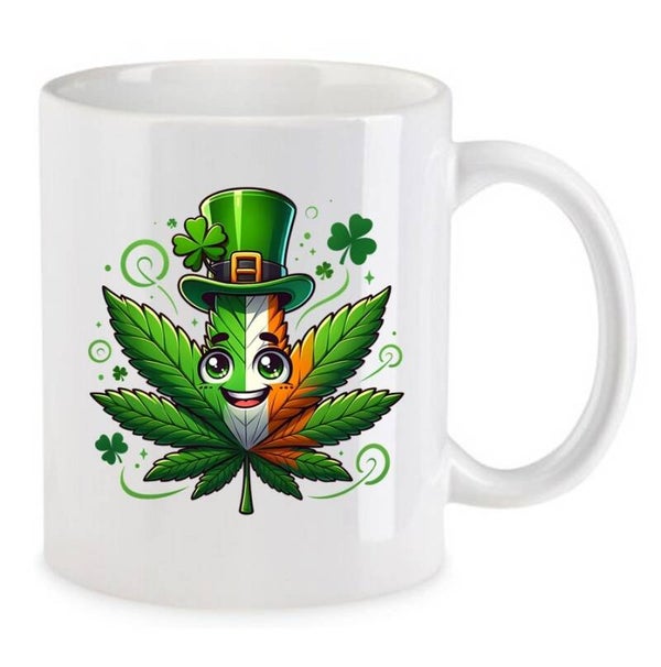 Tasse Weed Cannabis Psychodelic Weiß mit Druck (Siehe Foto) TFBW281