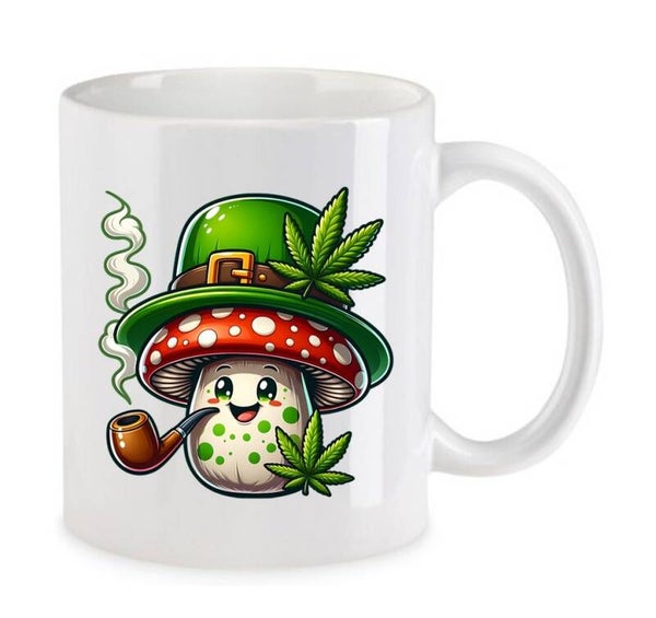 Tasse Weed Cannabis Psychodelic Weiß mit Druck (Siehe Foto) TFBW284