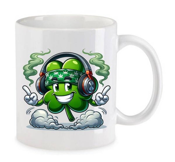 Tasse Weed Cannabis Psychodelic Weiß mit Druck (Siehe Foto) TFBW285