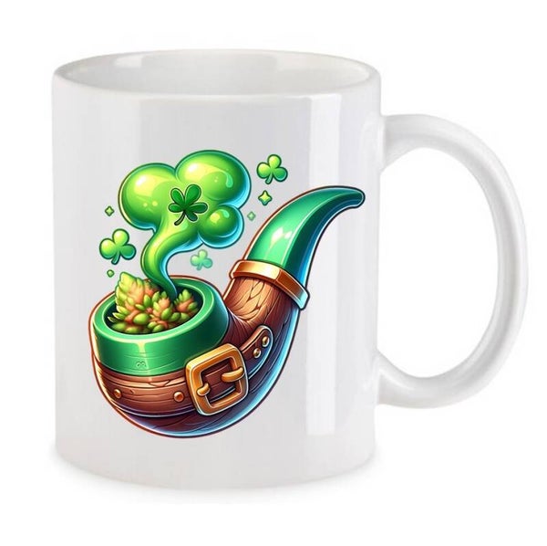 Tasse Weed Cannabis Psychodelic Weiß mit Druck (Siehe Foto) TFBW286
