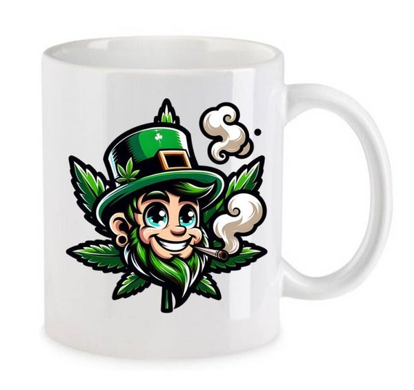 Tasse Weed Cannabis Psychodelic Weiß mit Druck (Siehe Foto) TFBW287