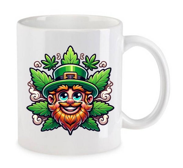 Tasse Weed Cannabis Psychodelic Weiß mit Druck (Siehe Foto) TFBW288