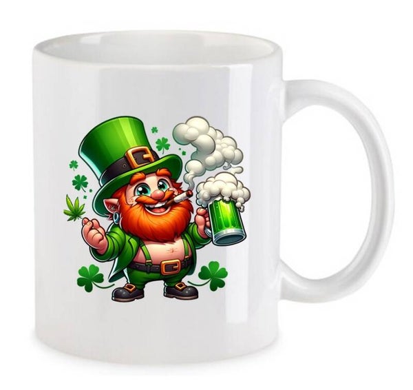 Tasse Weed Cannabis Psychodelic Weiß mit Druck (Siehe Foto) TFBW289