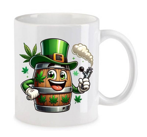 Tasse Weed Cannabis Psychodelic Weiß mit Druck (Siehe Foto) TFBW291