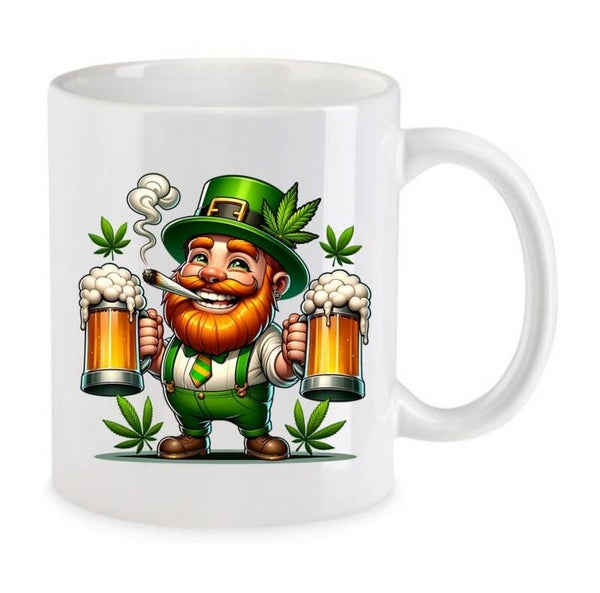 Tasse Weed Cannabis Psychodelic Weiß mit Druck (Siehe Foto) TFBW292