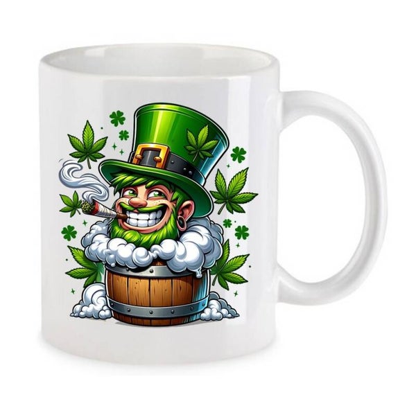 Tasse Weed Cannabis Psychodelic Weiß mit Druck (Siehe Foto) TFBW293
