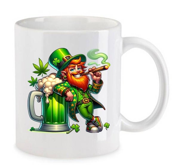 Tasse Weed Cannabis Psychodelic Weiß mit Druck (Siehe Foto) TFBW294
