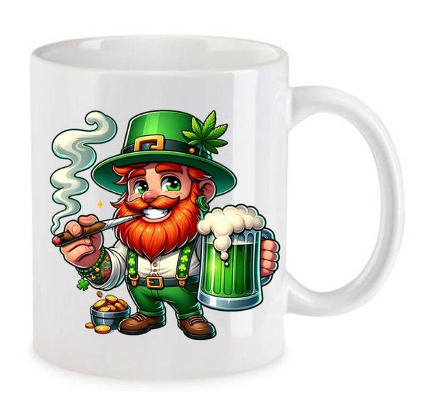 Tasse Weed Cannabis Psychodelic Weiß mit Druck (Siehe Foto) TFBW295