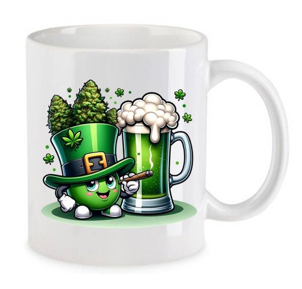 Tasse Weed Cannabis Psychodelic Weiß mit Druck (Siehe Foto) TFBW297