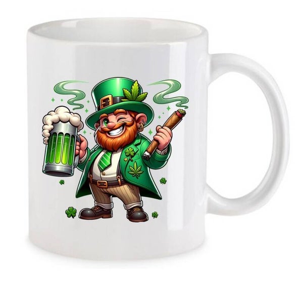 Tasse Weed Cannabis Psychodelic Weiß mit Druck (Siehe Foto) TFBW298