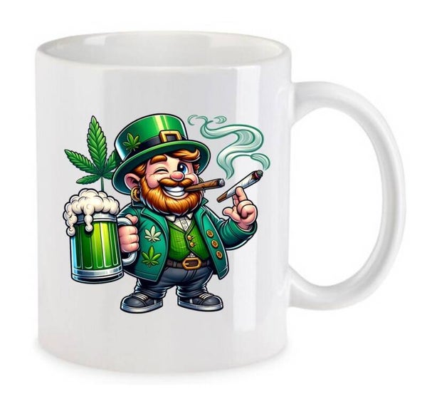 Tasse Weed Cannabis Psychodelic Weiß mit Druck (Siehe Foto) TFBW299