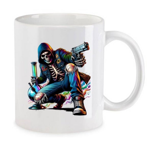 Tasse Weed Cannabis Psychodelic Weiß mit Druck (Siehe Foto) TFBW300