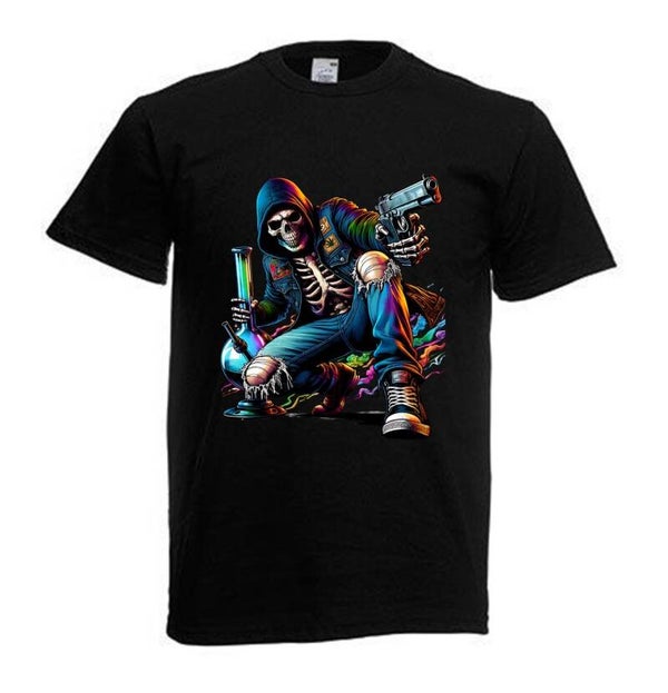 Tshirt Unisex mit Coolen Druck Weed Ganja Hanf Cannabis Psychedelic (Größe & Farbe auswählen) TSFBW300