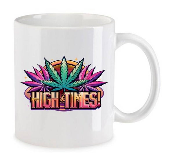 Tasse Weed Cannabis Psychodelic Weiß mit Druck (Siehe Foto) TFBW302