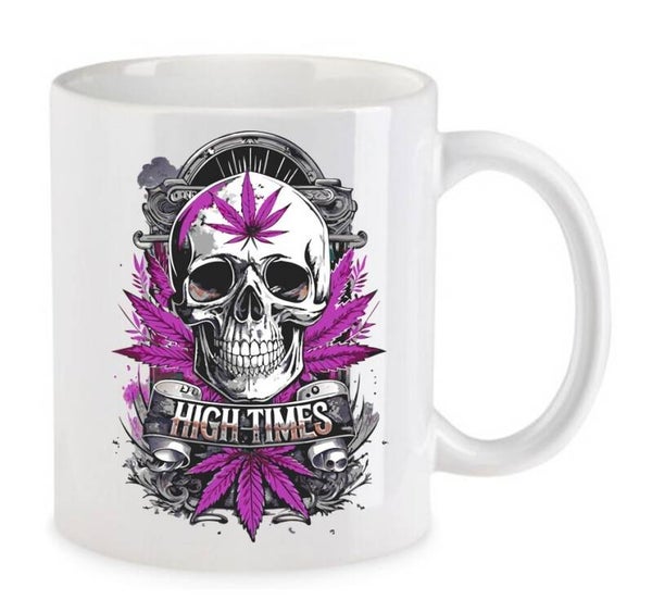 Tasse Weed Cannabis Psychodelic Weiß mit Druck (Siehe Foto) TFBW303