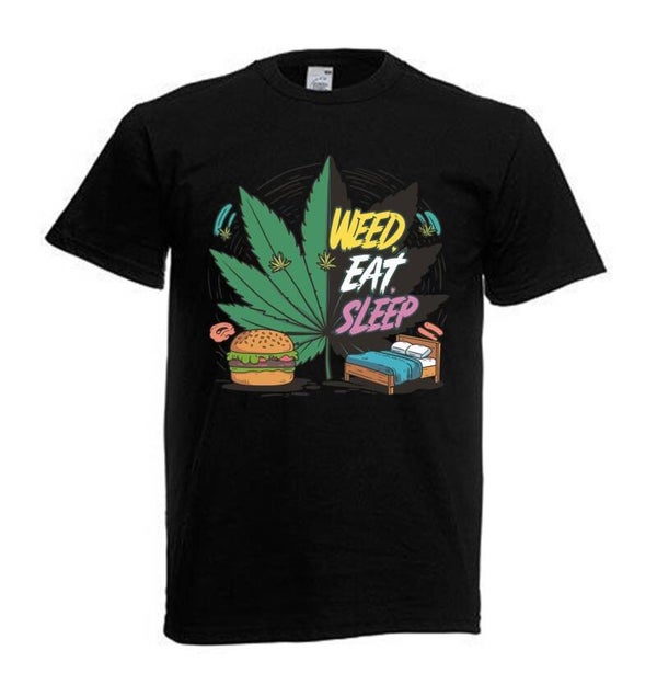 Tshirt Unisex mit Coolen Druck Weed Ganja Hanf Cannabis Psychedelic (Größe & Farbe auswählen) TSFBW304