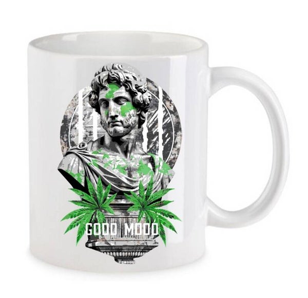 Tasse Weed Cannabis Psychodelic Weiß mit Druck (Siehe Foto) TFBW305