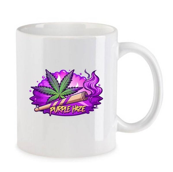 Tasse Weed Cannabis Psychodelic Weiß mit Druck (Siehe Foto) TFBW307