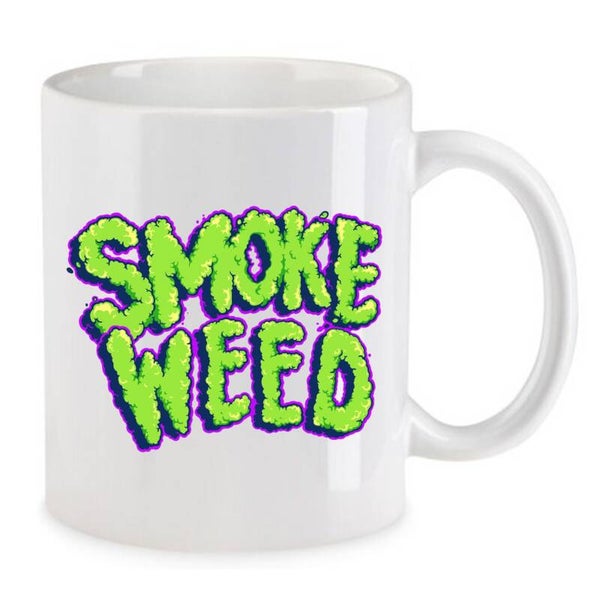 Tasse Weed Cannabis Psychodelic Weiß mit Druck (Siehe Foto) TFBW31