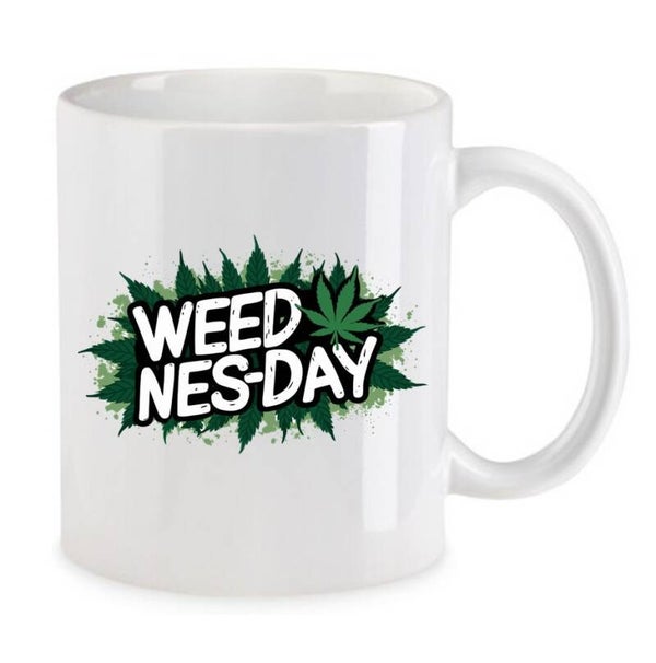 Tasse Weed Cannabis Psychodelic Weiß mit Druck (Siehe Foto) TFBW311
